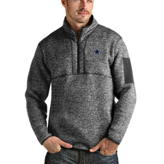 Dallas Cowboys Antigua Fortune Quarter-Zip Pullover Jacket - Heathered Charcoal Pullover