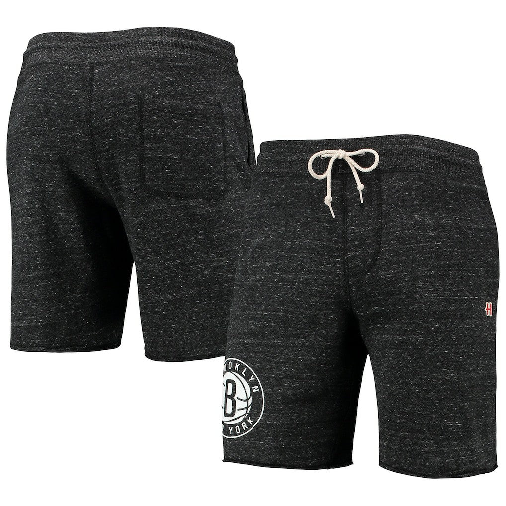 Brooklyn Nets Homage Primary Logo Tri-Blend Sweat Shorts Charcoal