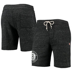 Brooklyn Nets Homage Primary Logo Tri-Blend Sweat Shorts Charcoal