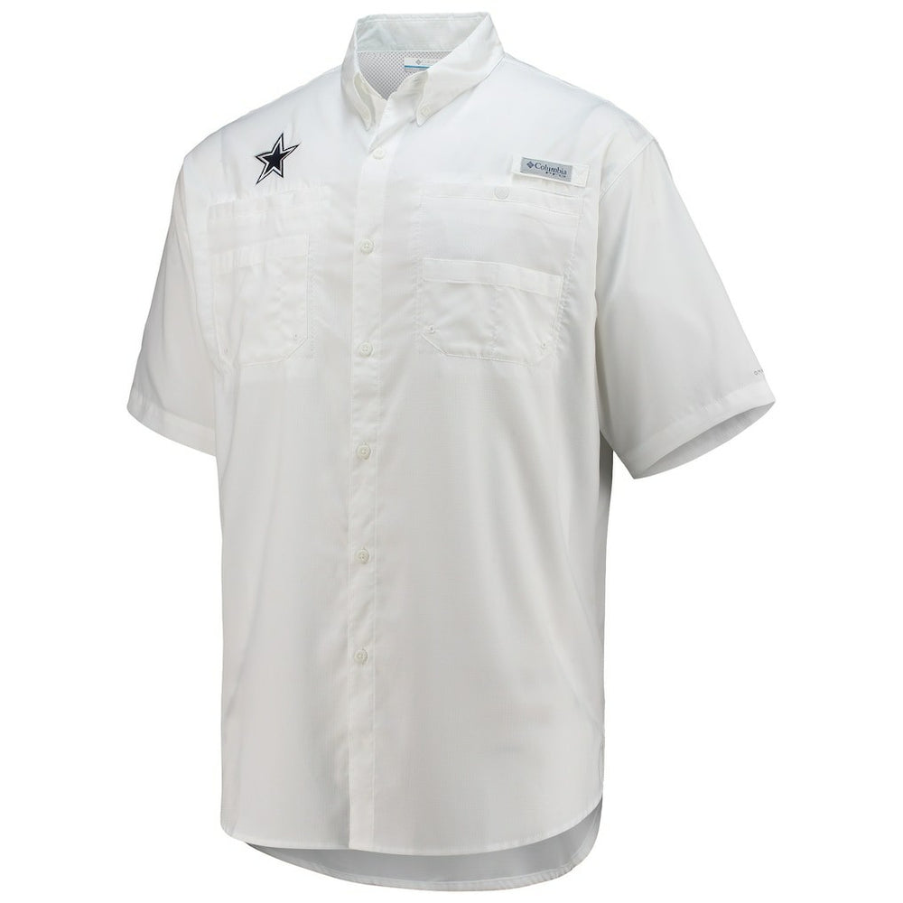 Dallas Cowboys Tamiami Omni-Shade Button-Down Short Sleeve Shirt - White Shorts