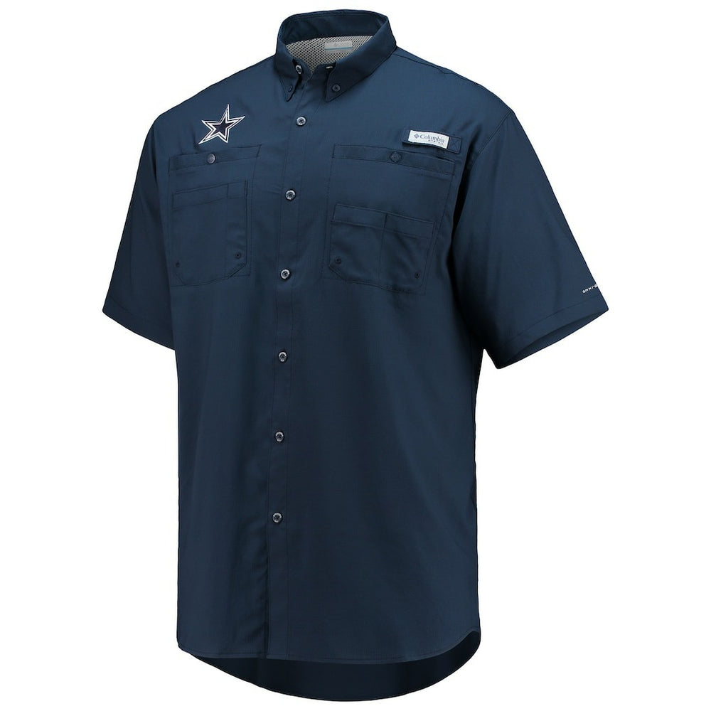 Dallas Cowboys Tamiami Omni-Shade Button-Down Short Sleeve Shirt - Navy Shorts
