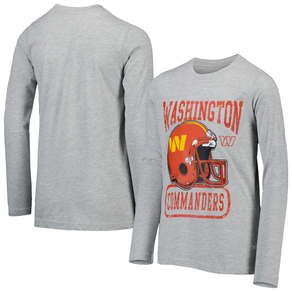 Washington Commanders Youth Head-to-Head Long Sleeve T-Shirt - Heathered Gray T-shirts