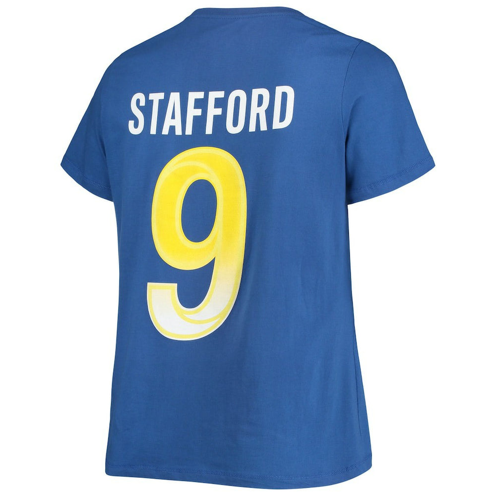 Matthew Stafford Los Angeles Rams Women's Plus Size Player Name & Number V-Neck T-Shirt - Royal T-shirts