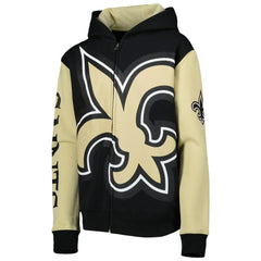 New Orleans Saints Youth Poster Board Full-Zip Hoodie - Black/Gold Hoodies