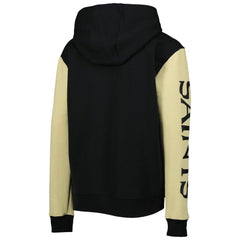 New Orleans Saints Youth Poster Board Full-Zip Hoodie - Black/Gold Hoodies