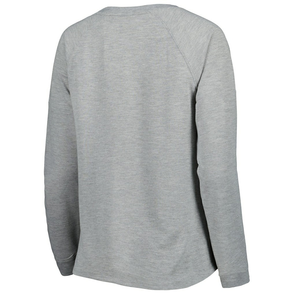 Chicago Bears Juniors All Striped Up Raglan Long Sleeve T-Shirt - Heathered Gray T-shirts