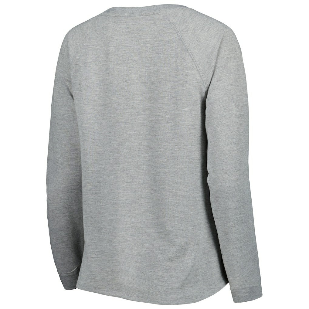 Cleveland Browns Juniors All Striped Up Raglan Long Sleeve T-Shirt - Heathered Gray T-shirts