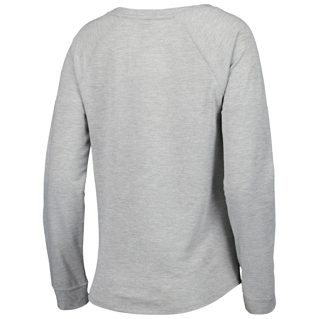 Las Vegas Raiders Juniors All Striped Up Raglan Long Sleeve T-Shirt - Heathered Gray T-shirts
