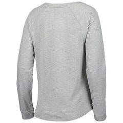 Las Vegas Raiders Juniors All Striped Up Raglan Long Sleeve T-Shirt - Heathered Gray T-shirts