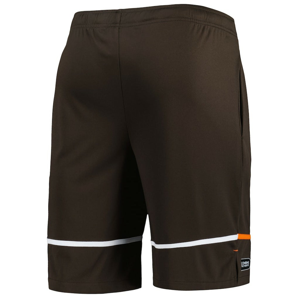 Cleveland Browns New Era Combine Authentic Rusher Training Shorts - Brown Shorts