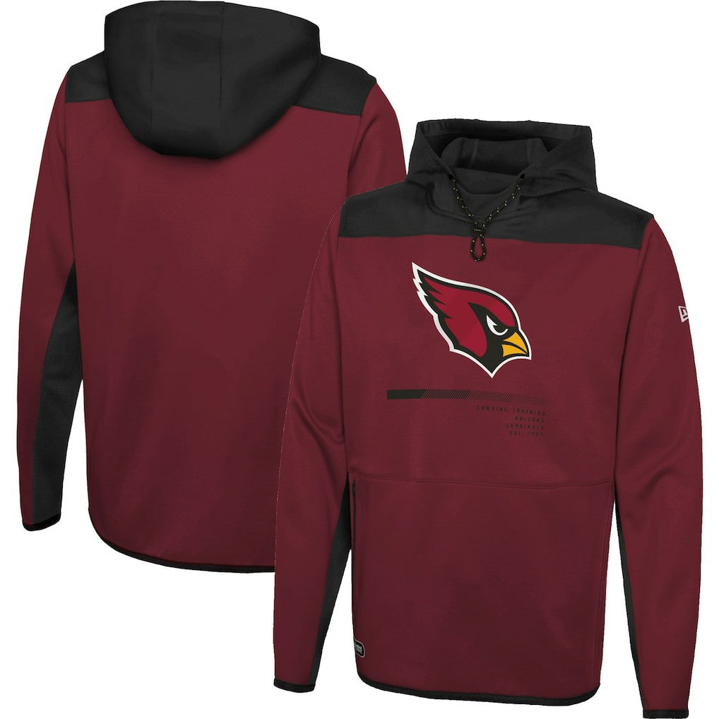 Arizona Cardinals New Era Combine Authentic Hard Hitter Pullover Hoodie - Cardinal Hoodies