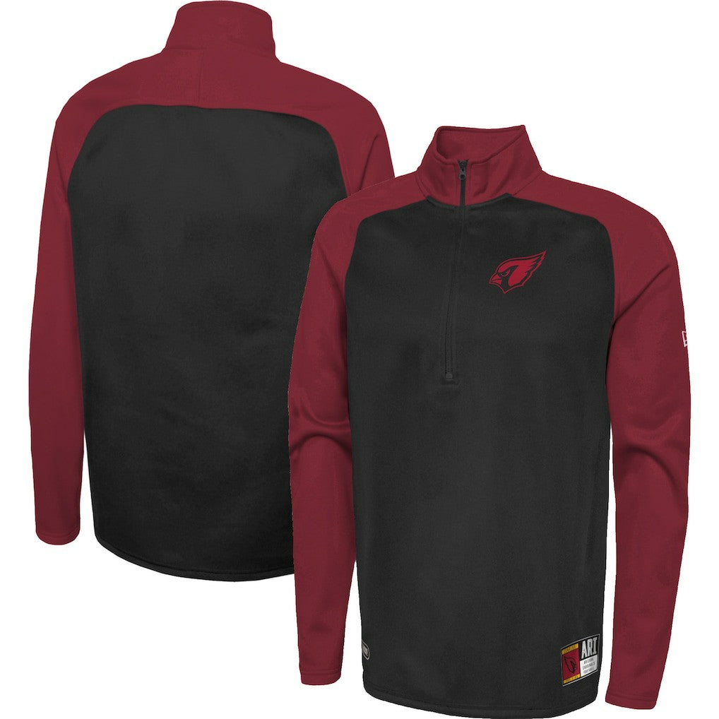 Arizona Cardinals New Era Combine Authentic O-Line Raglan Half-Zip Jacket - Black Jackets