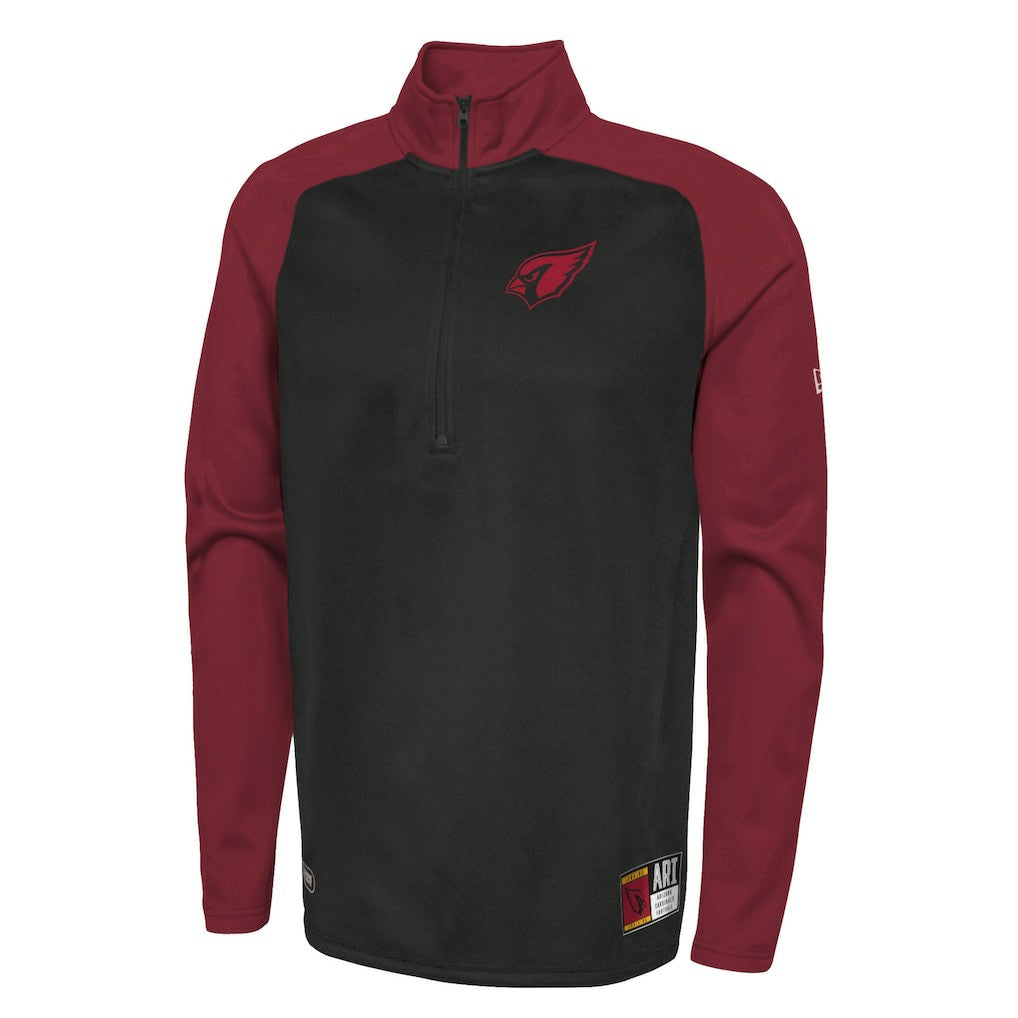 Arizona Cardinals New Era Combine Authentic O-Line Raglan Half-Zip Jacket - Black Jackets