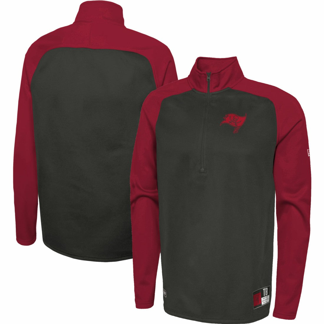 Tampa Bay Buccaneers New Era Combine Authentic O-Line Raglan Half-Zip Jacket - Black Jackets