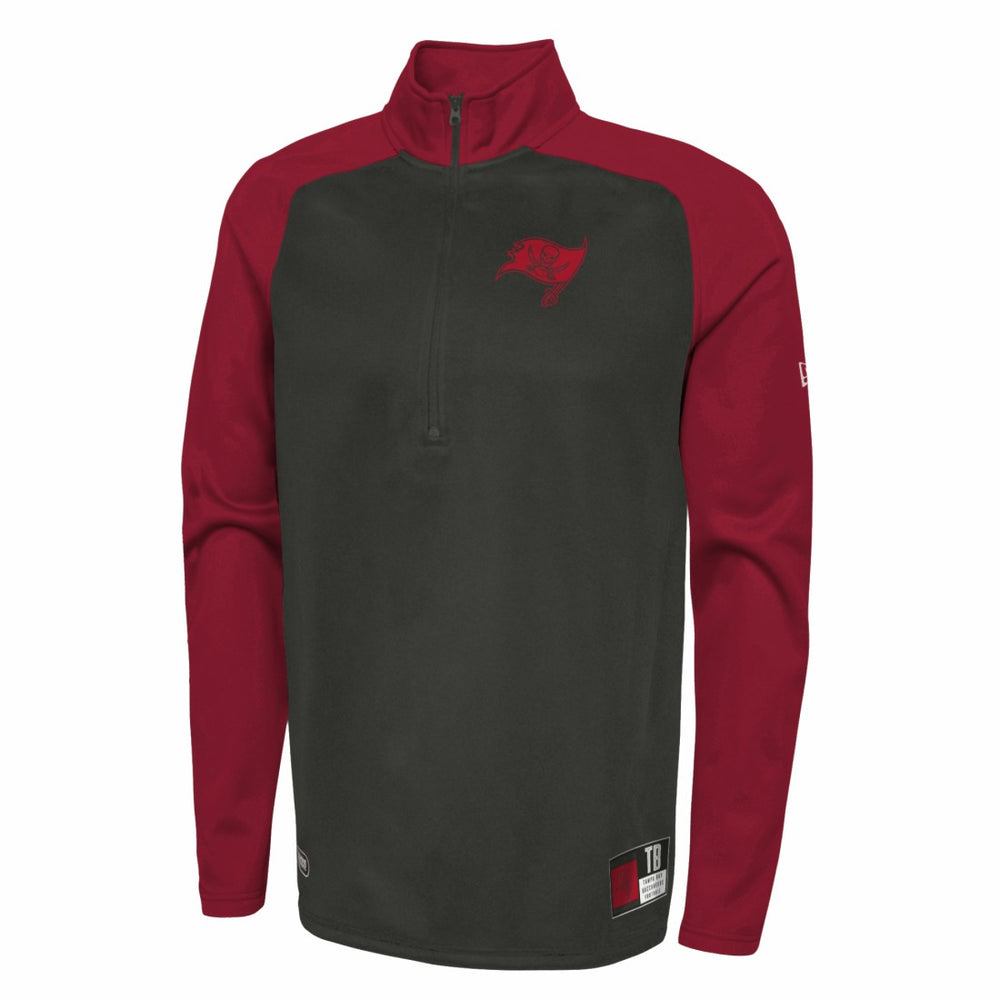 Tampa Bay Buccaneers New Era Combine Authentic O-Line Raglan Half-Zip Jacket - Black Jackets