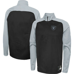 Las Vegas Raiders New Era Combine Authentic O-Line Raglan Half-Zip Jacket - Black Jackets