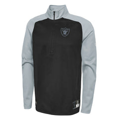 Las Vegas Raiders New Era Combine Authentic O-Line Raglan Half-Zip Jacket - Black Jackets