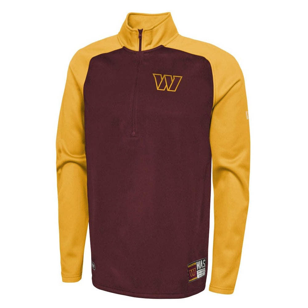 Washington Commanders New Era Combine Authentic O-Line Raglan Half-Zip Jacket - Burgundy Jackets