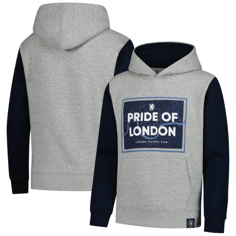 Chelsea Youth Club Pullover Hoodie Heathered Gray/Navy
