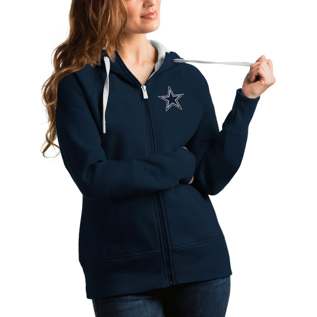 Dallas Cowboys Antigua Women's Victory Full-Zip Hoodie - Navy Hoodies