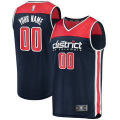 Washington Wizards Fast Break Replica Custom Jersey Navy Statement Edition - Fanatics