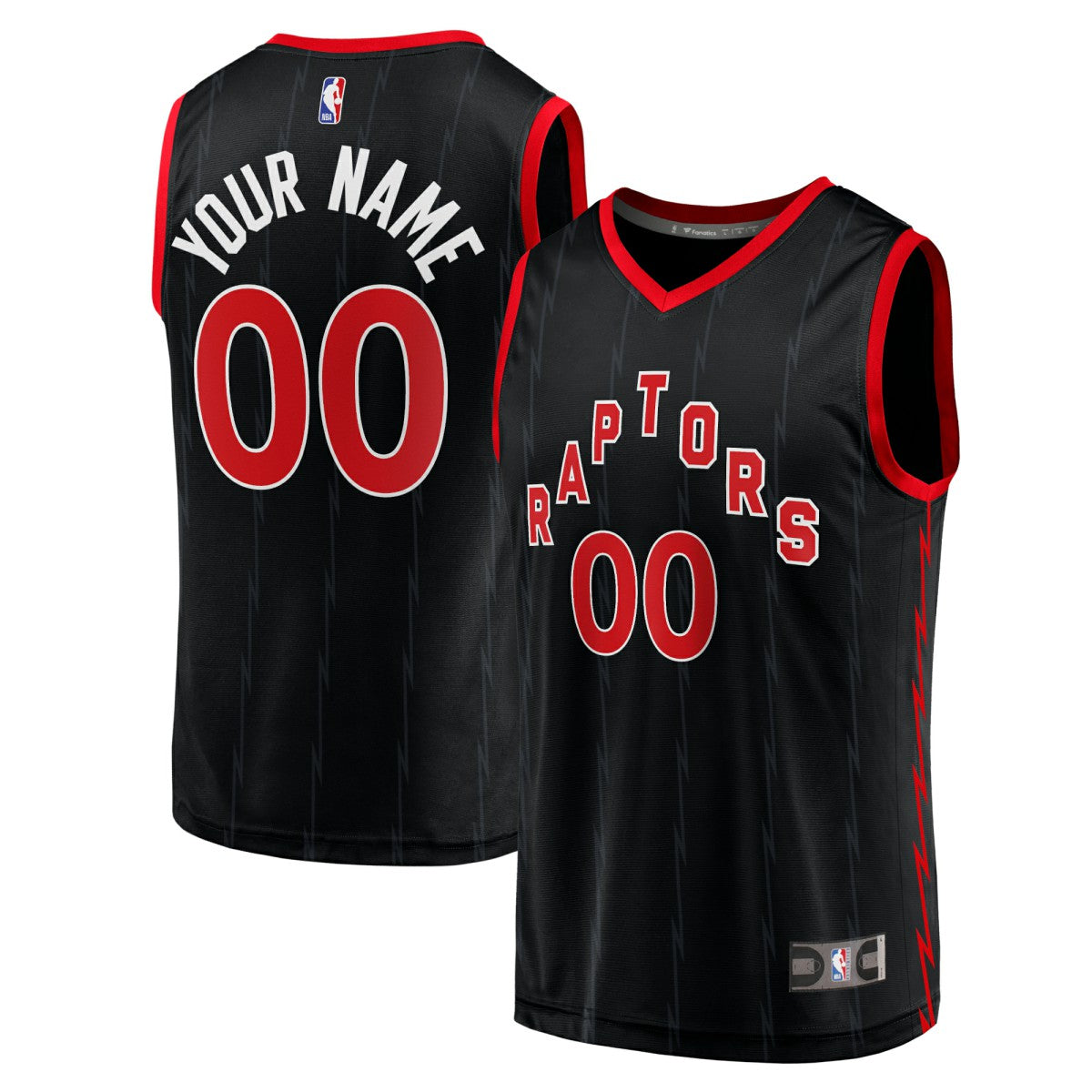 Toronto Raptors Fast Break Replica Custom Jersey Black Statement Edition - Fanatics