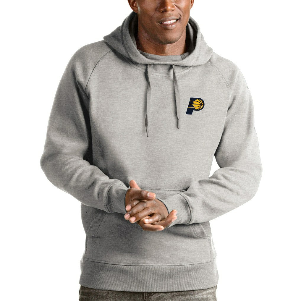 Indiana Pacers Antigua Victory Pullover Hoodie Heathered Gray