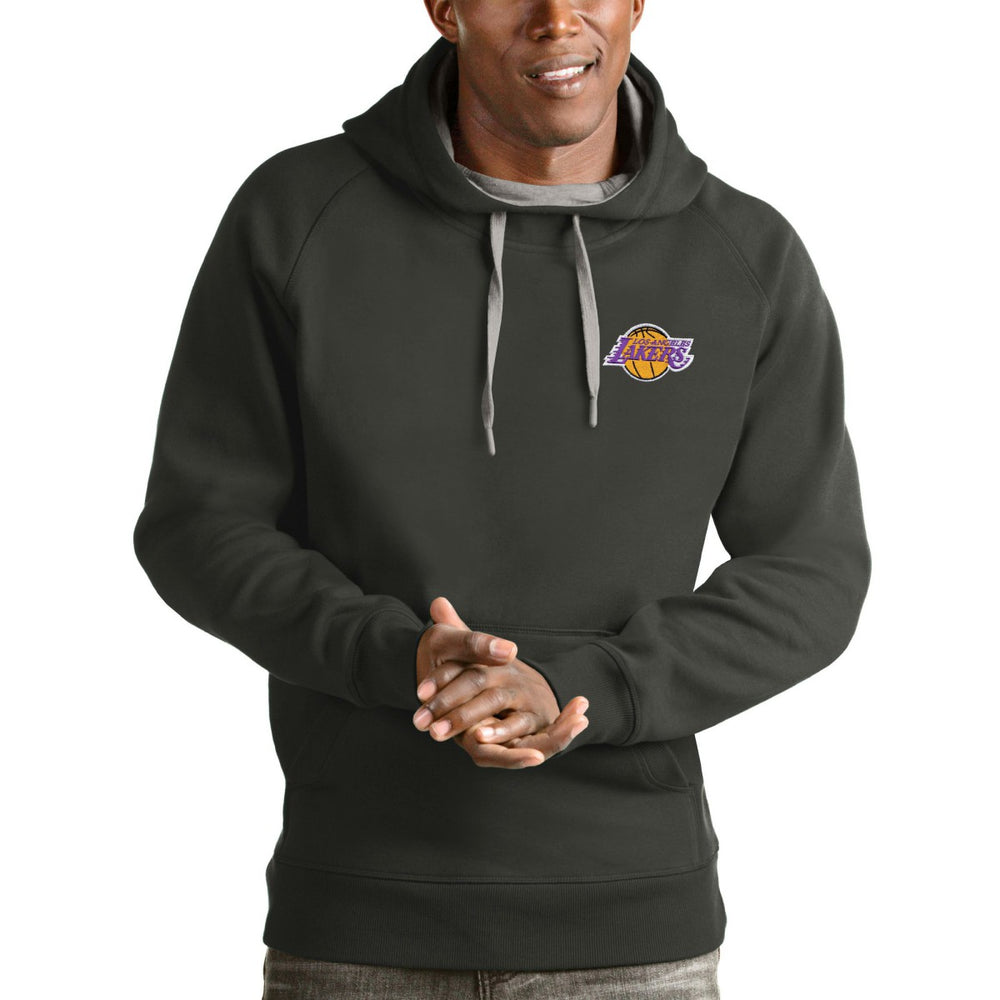 Los Angeles Lakers Antigua Victory Pullover Hoodie Charcoal