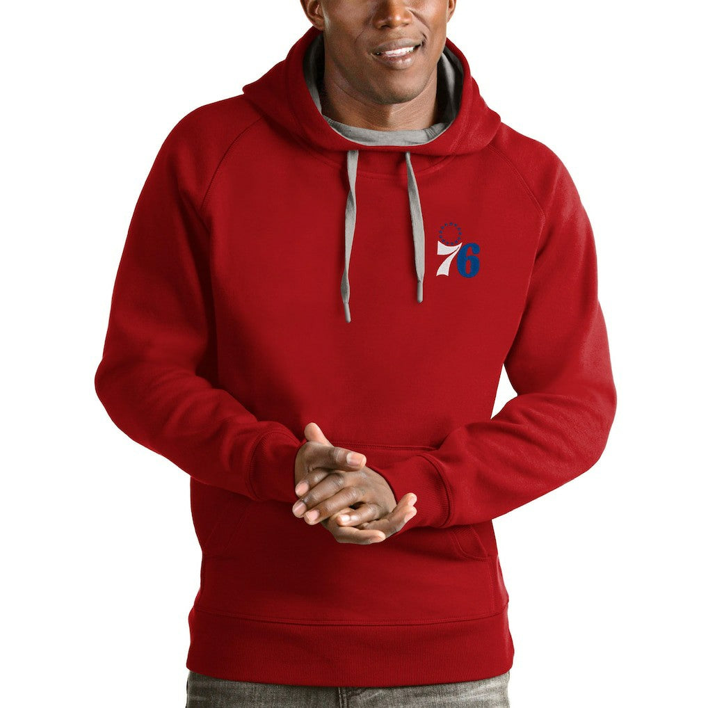 Philadelphia 76ers Antigua Victory Pullover Hoodie Red
