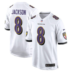 Lamar Jackson Baltimore Ravens Game Jersey - White Jerseys