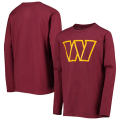 Washington Commanders Youth Primary Team Logo Long Sleeve T-Shirt - Burgundy T-shirts