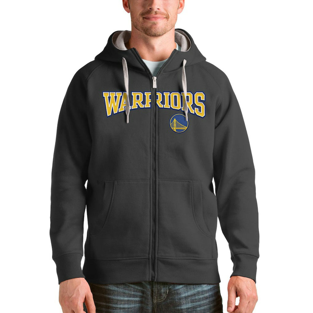 Golden State Warriors Antigua Victory Full-Zip Hoodie Charcoal