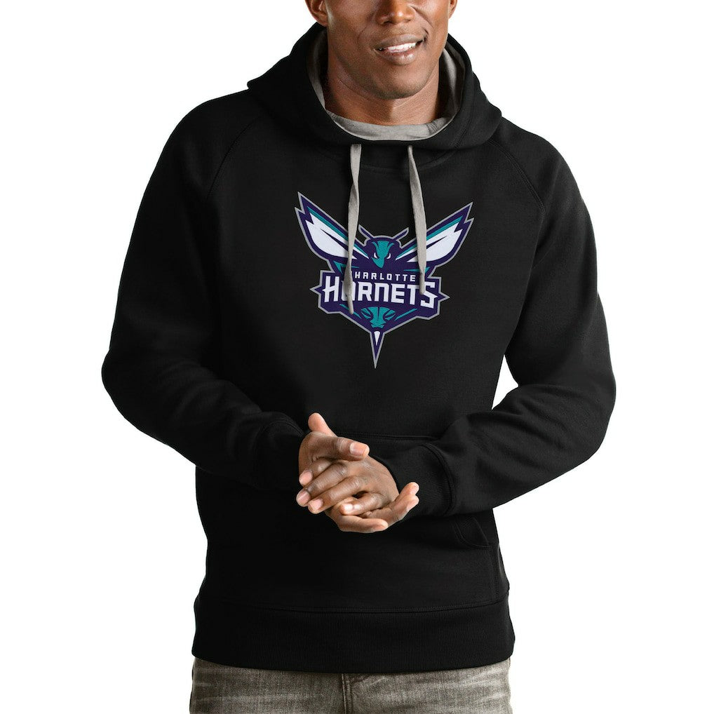 Charlotte Hornets Antigua Logo Victory Pullover Hoodie Black outlet