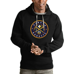 Denver Nuggets Antigua Logo Victory Pullover Hoodie Black