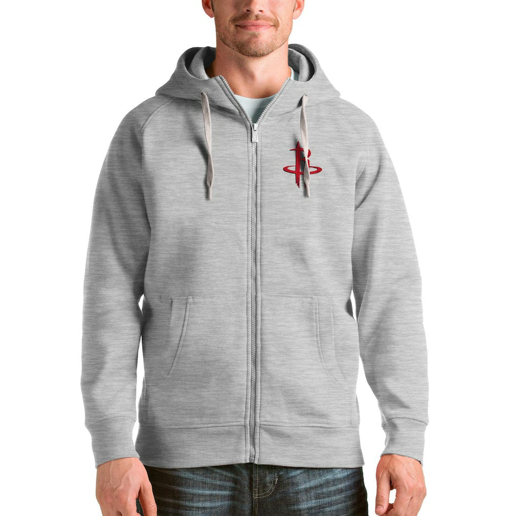 Houston Rockets Antigua Logo Victory Full-Zip Hoodie Heathered Gray outlet