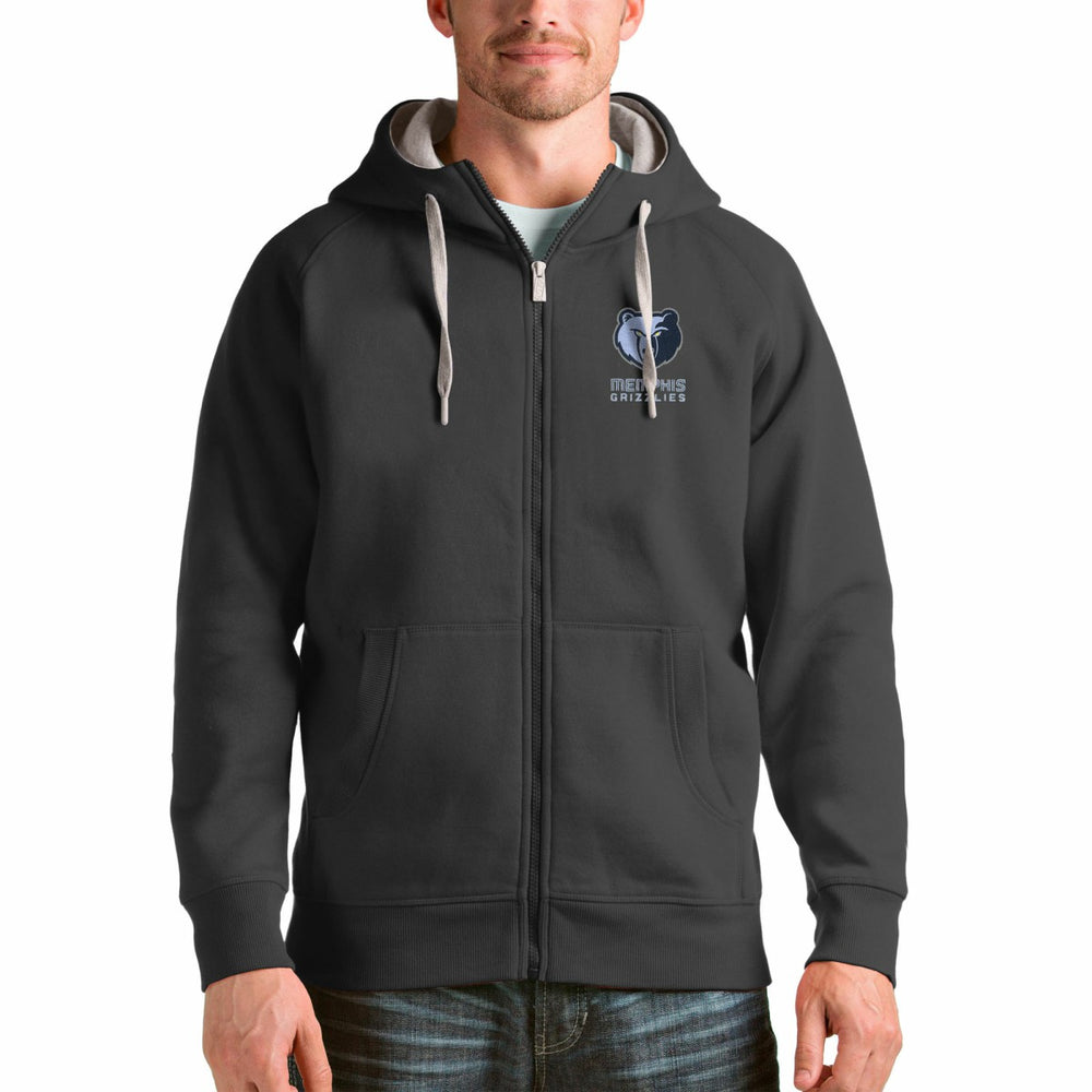 Memphis Grizzlies Antigua Logo Victory Full-Zip Hoodie Charcoal outlet