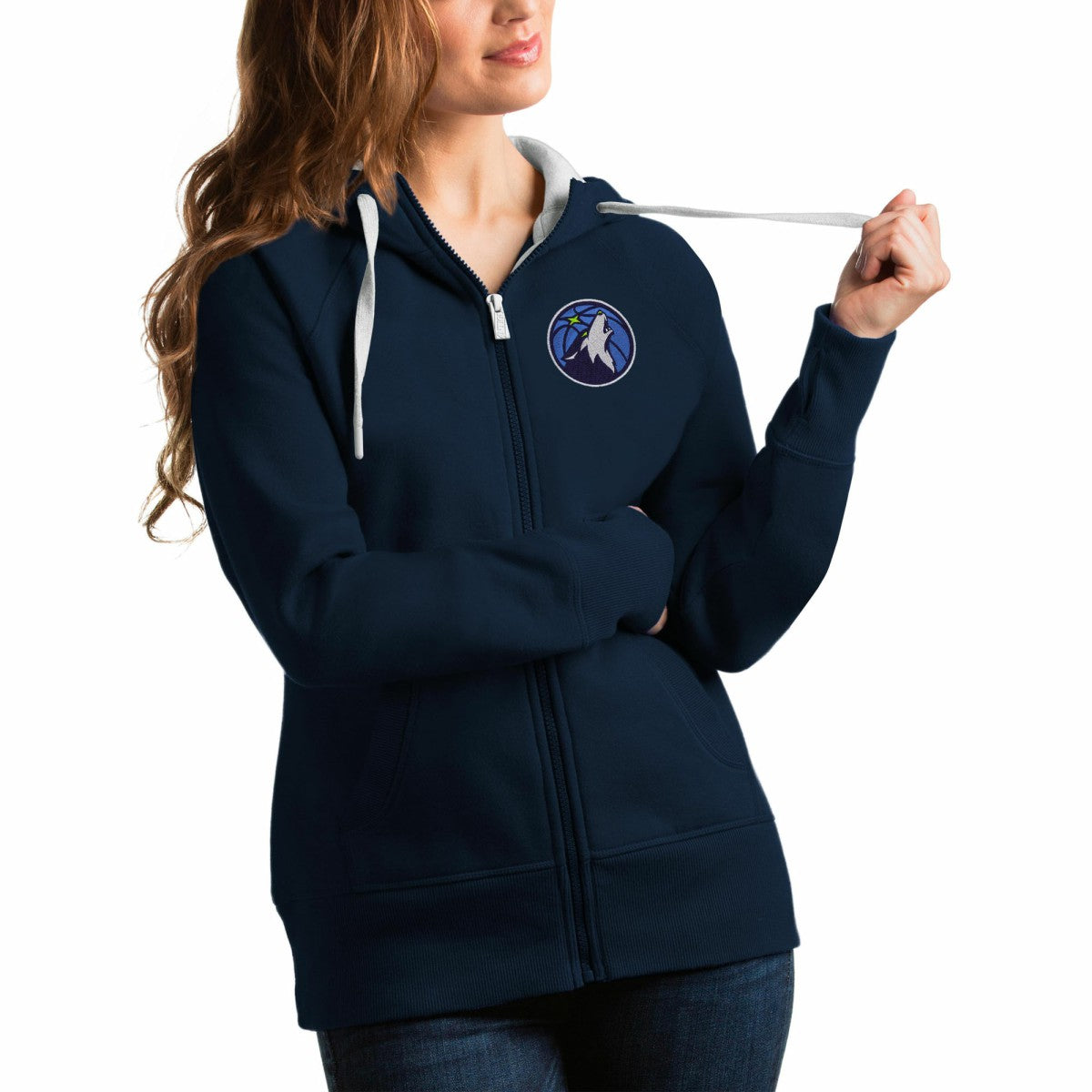 Minnesota Timberwolves Antigua Women's Victory Full-Zip Hoodie Navy outlet