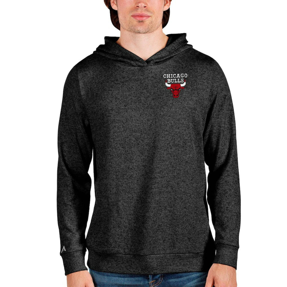 Chicago Bulls Antigua Absolute Pullover Hoodie Heathered Black