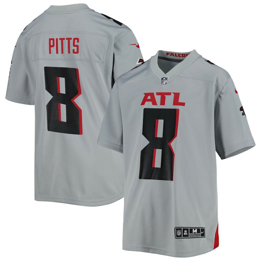 Kyle Pitts Atlanta Falcons Youth Inverted Game Jersey - Gray Jerseys