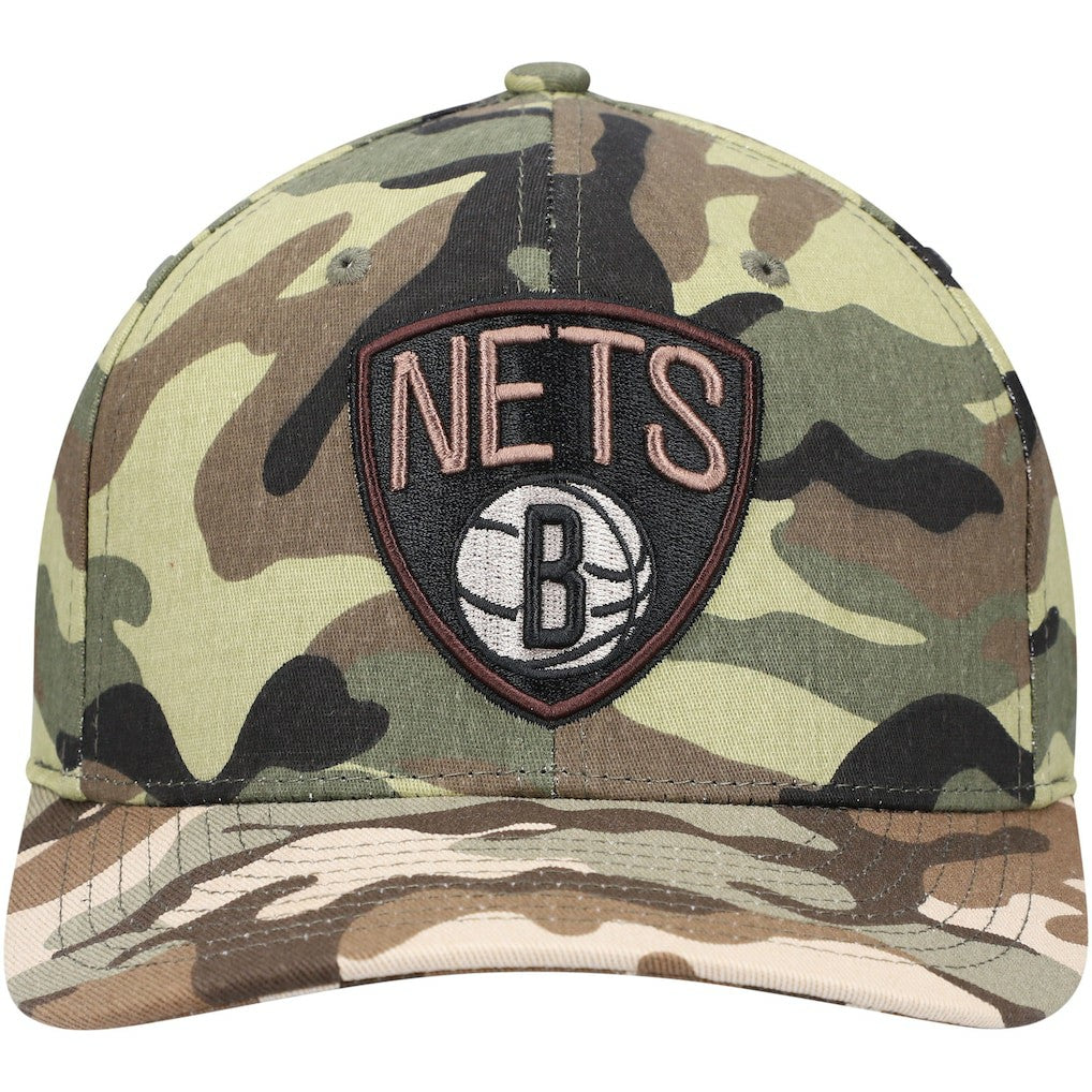 Brooklyn Nets Woodland Desert Snapback Hat Camo - Mitchell & Ness