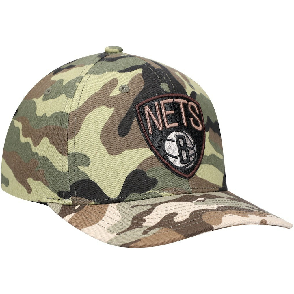 Brooklyn Nets Woodland Desert Snapback Hat Camo - Mitchell & Ness