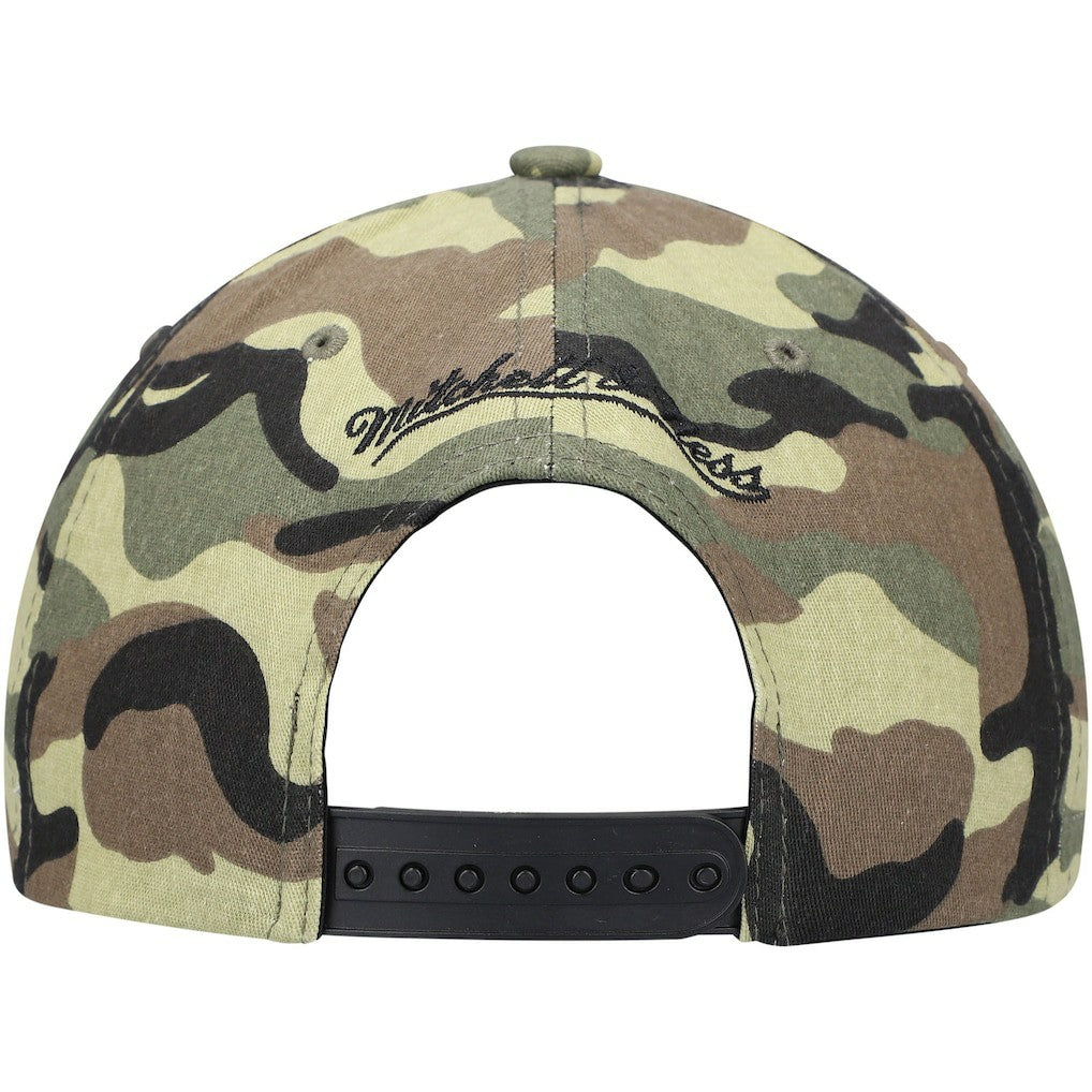 Brooklyn Nets Woodland Desert Snapback Hat Camo - Mitchell & Ness