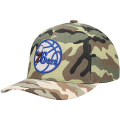 Philadelphia 76ers Woodland Desert Snapback Hat Camo - Mitchell & Ness