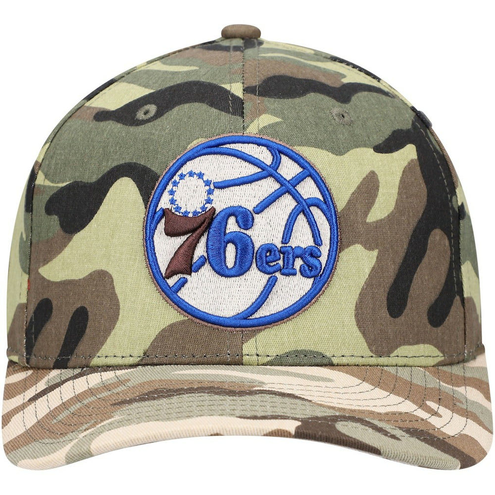 Philadelphia 76ers Woodland Desert Snapback Hat Camo - Mitchell & Ness
