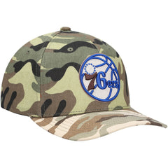 Philadelphia 76ers Woodland Desert Snapback Hat Camo - Mitchell & Ness