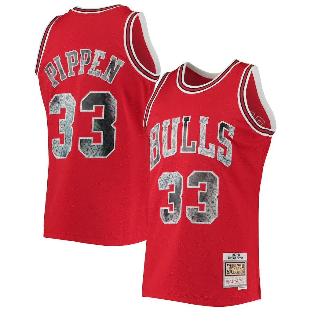 Scottie Pippen Chicago Bulls 1997/98 Hardwood Classics NBA 75th Anniversary Diamond Swingman Jersey Red - Mitchell & Ness