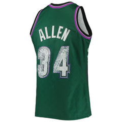 Ray Allen Milwaukee Bucks 1996/97 Hardwood Classics NBA 75th Anniversary Diamond Swingman Jersey Green - Mitchell & Ness