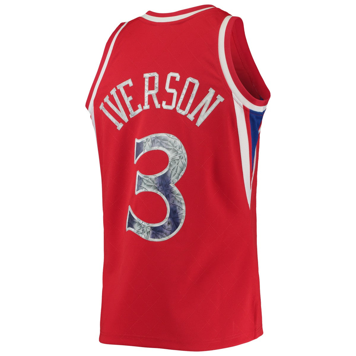 Allen Iverson Philadelphia 76ers 1996/97 Hardwood Classics NBA 75th Anniversary Diamond Swingman Jersey Red - Mitchell & Ness