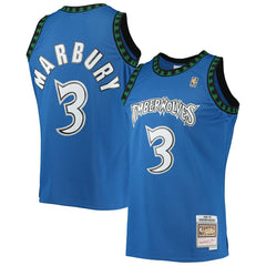 Stephon Marbury Minnesota Timberwolves 1996/97 Hardwood Classics Swingman Jersey Blue - Mitchell & Ness