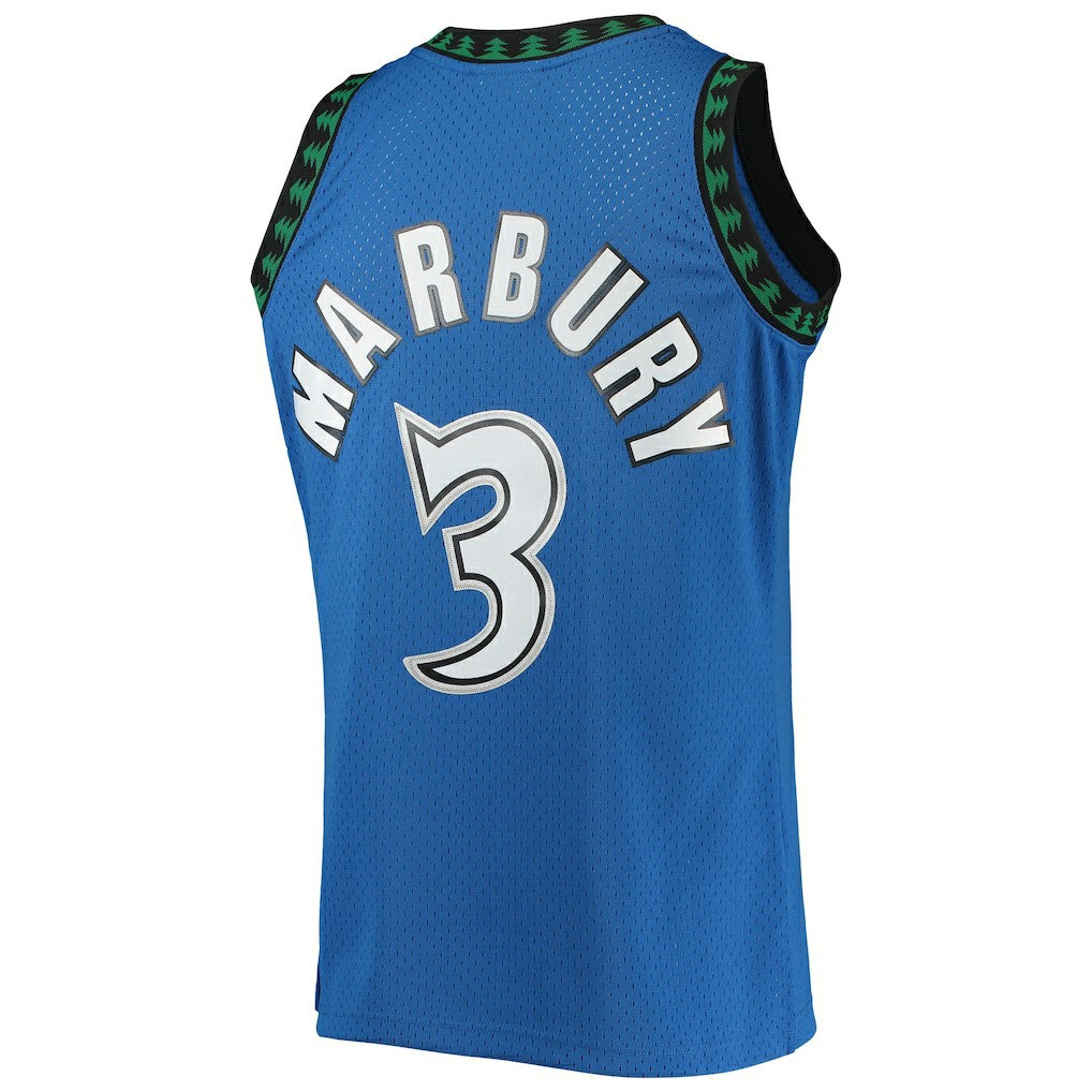Stephon Marbury Minnesota Timberwolves 1996/97 Hardwood Classics Swingman Jersey Blue - Mitchell & Ness